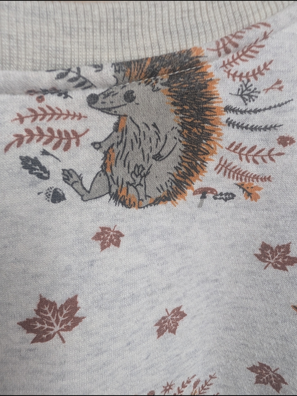 L.A. Soul Hedgehog Print Sweatshirt Crewneck Pullover Women's M Gray Cottagecore - Picture 3 of 7